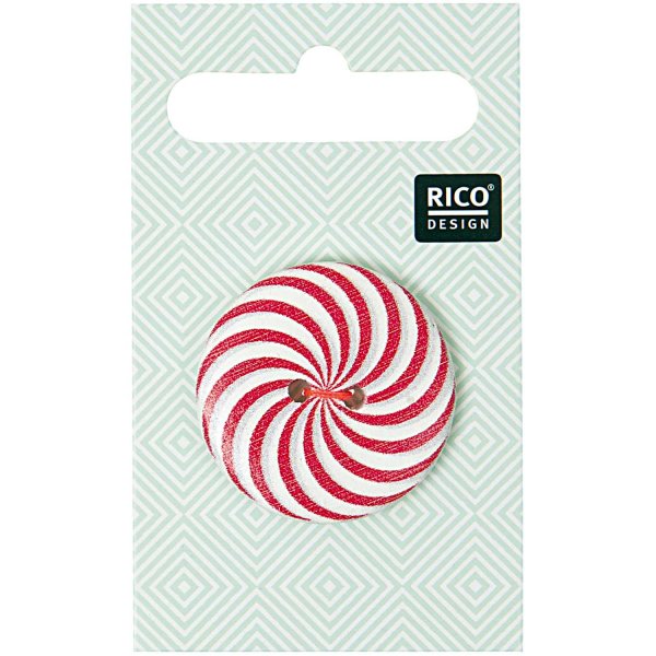 Rico Design | Knopf mit Farbstrudel rot 3cm