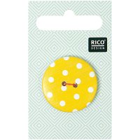 Rico Design | Knopf gelb mit Punkte 3cm