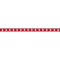 Rico Design | Ribbon gewebte Herzen rot-weiß 12mm 2m