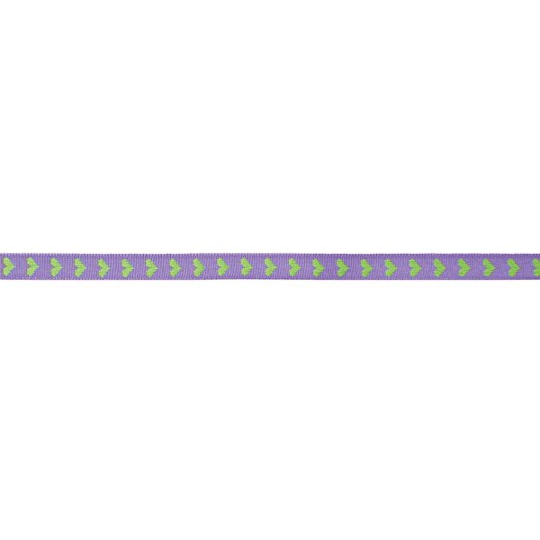 Rico Design | Ribbon gewebte Herzen violett-grün 12mm 2m