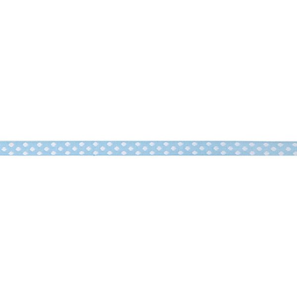 Rico Design | Ribbons gewebte Pünktchen hellblau-weiß 12mm 2m