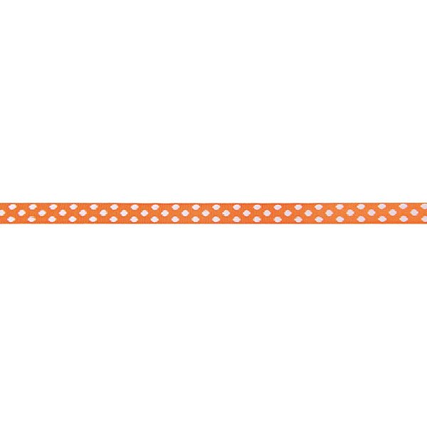 Rico Design | Ribbons gewebte Pünktchen orange-weiß 12mm 2m